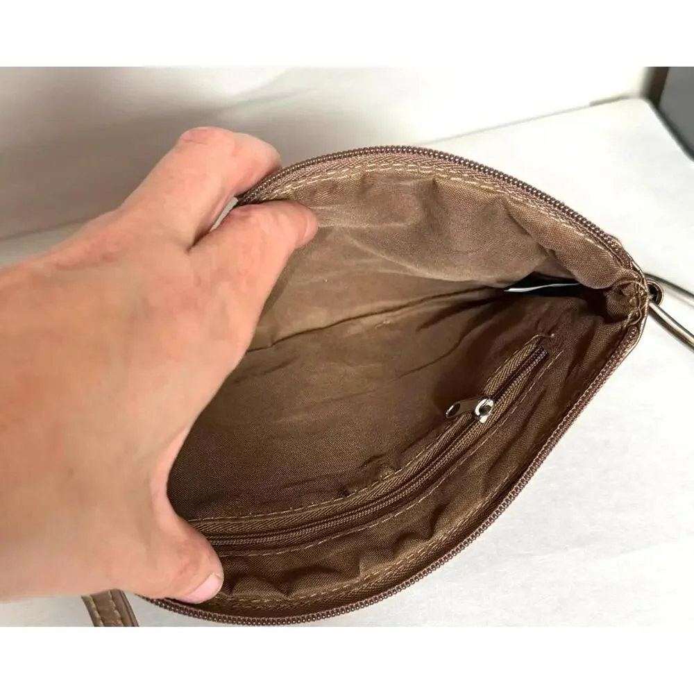Trendy‎ Quilted Metallic Clutch with Ring Handle Wristlet